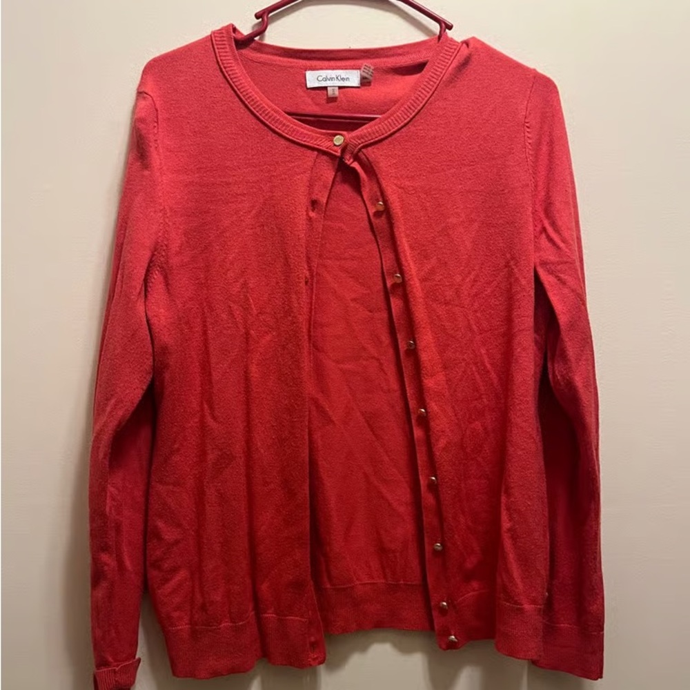 Calvin Klein Women's Vibrant Red Cardigan